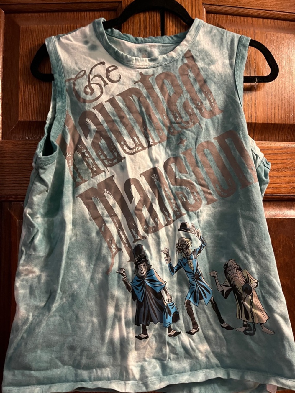 Women’s Light Teal Graphic Tank Top - Aquatinted Mansion Print